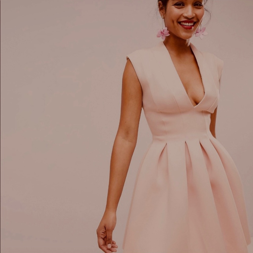 ASOS Mini Scuba Dress w/ Open Back Ballet Pink - Picture 8 of 15